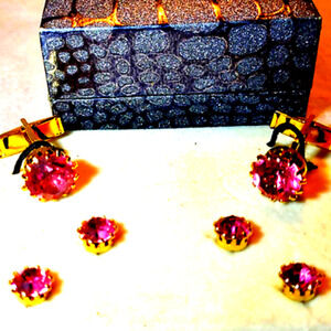 GORGEOUS! Vintage Rose crystals cufflink set~very unique and one of a kind.
